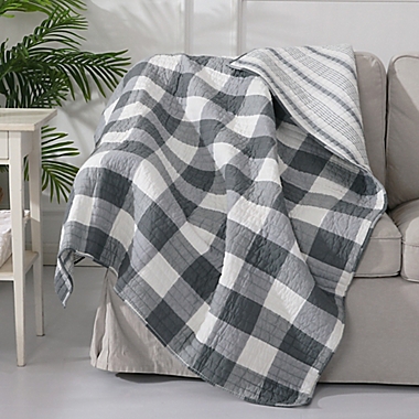 Levtex Home Camden Quilted Throw Blanket in Grey. View a larger version of this product image.