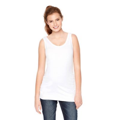 Motherhood Maternity&reg; Large Side Ruched Maternity Tank Top in White