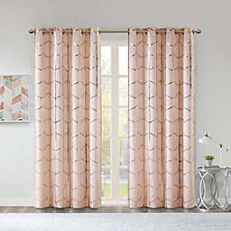 Intelligent Design Raina 63-Inch 100% Blackout Grommet Curtain Panel in Blush/Gold (Single)