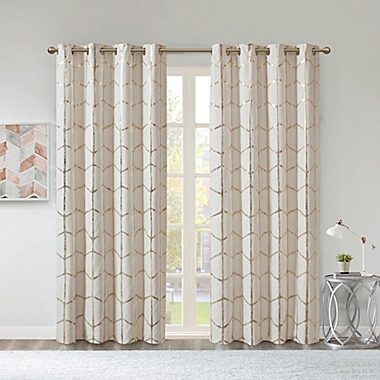 Intelligent Design Raina 84-Inch 100% Blackout Grommet Window Curtain Panel in Ivory (Single). View a larger version of this product image.
