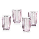 Alternate image 2 for Godinger&reg; Twill Highball Glasses in Pink (Set of 4)