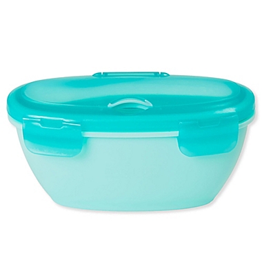 SKIP*HOP&reg; 2-Piece Easy-Serve Travel Bowl and Spoon Set in Teal. View a larger version of this product image.