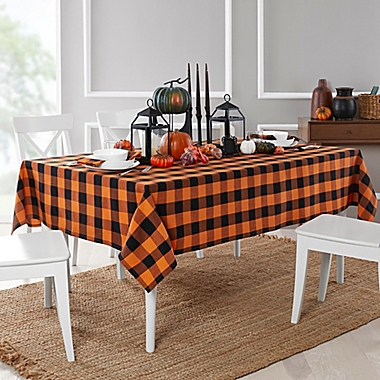Autumn Gingham 60-Inch x 120-Inch Oblong Tablecloth in Multicolor 