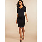 Alternate image 1 for Motherhood Maternity&reg; Large Side-Ruched Maternity Dress in Black