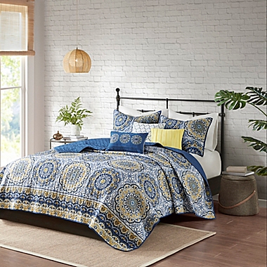 Madison Park Tangiers King Coverlet Set in Blue. View a larger version of this product image.