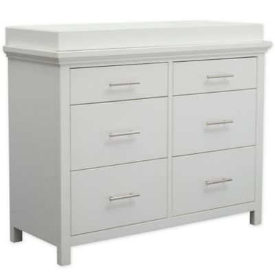 Simmons Kids Avery 6-Drawer Dresser with Changing Top in Bianca White by Delta Children