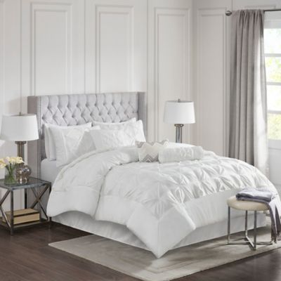 Madison Park Laurel 7-Piece Queen Comforter Set in White