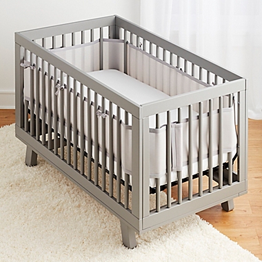 BreathableBaby&reg; Mix & Match Breathable Mesh Crib Liner in Grey Mist. View a larger version of this product image.