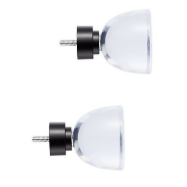 Cambria&reg; Premier Clear Chalice Finials in Satin Black (Set of 2). View a larger version of this product image.