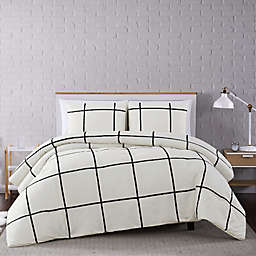 Truly Soft® Kurt Windowpane 3-Piece Full/Queen Comforter Set in Ivory/Black
