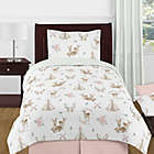 Alternate image 0 for Sweet Jojo Designs&reg; 4-Piece Deer Floral Twin Bedding Set in Green/Brown