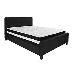 Flash Furniture Tribeca Queen Upholstered Platform Bed in Black