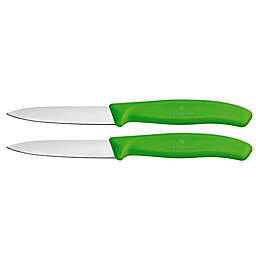 Victorinox Swiss Army 2-Piece Paring Knife Set in Green