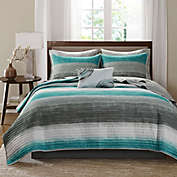 Madison Park Essentials Saben 6-Piece Reversible Twin Coverlet and Sheet Set in Aqua