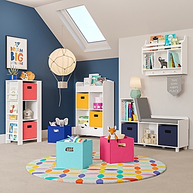 RiverRidge&reg; Home Book Nook Collection Kids Cubby Wall Shelf and Book Rack in White. View a larger version of this product image.