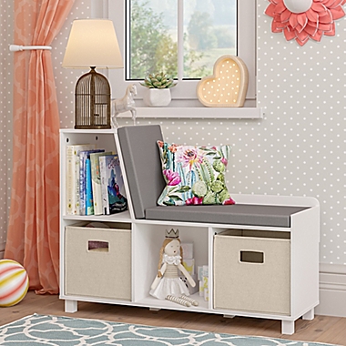 RiverRidge&reg; Home Book Nook Collection Kids Storage Bench with Cubbies in White. View a larger version of this product image.