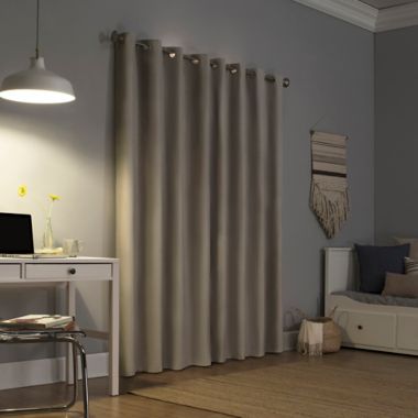 Sun Zero&reg; Duran 84-Inch Grommet 100% Blackout Window Curtain Panel in Linen (Single). View a larger version of this product image.