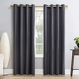 Sun Zero Gavlin 84-Inch Grommet 100% Blackout Curtain Panel in Smoke Grey (Single)
