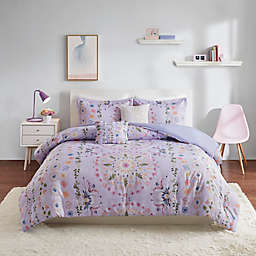 Intelligent Design Navi 5-Piece Reversible Full/Queen Comforter Set in Purple