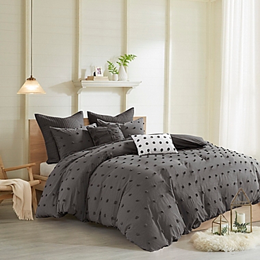 Urban Habitat Brooklyn Cotton Jacquard 5-Piece Twin/Twin XL Duvet Cover Set in Charcoal. View a larger version of this product image.