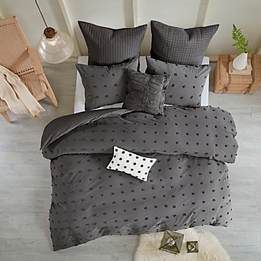 Urban Habitat Brooklyn Cotton Jacquard 5-Piece Twin/Twin XL Duvet Cover Set in Charcoal. View a larger version of this product image.