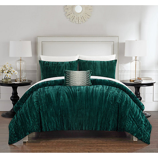 Alternate image 1 for Chic Home© Merieta 8-Piece Queen Comforter Set in Green