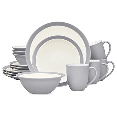 Noritake&reg; Colorwave Curve 16-Piece Dinnerware Set in Slate. View a larger version of this product image.