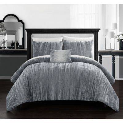 Jiggle & Giggle Cot Comforter Padded Grey Velvet With Filled Breakfast Cushion 
