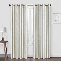 Quinn Stripe 84-Inch Grommet Blackout Window Curtain Panel in Natural (Single)