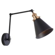 JONATHAN Y Rover Adjustable Arm LED Wall Sconce in Black