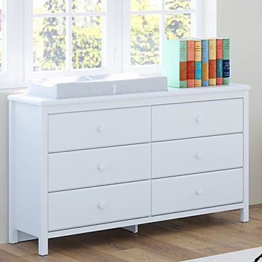 Storkcraft&reg; Alpine 6-Drawer Double Dresser in White. View a larger version of this product image.