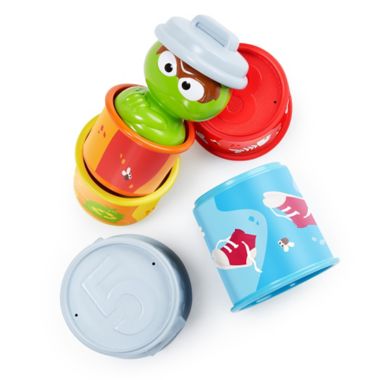 Bright Starts&trade; Oscar the Grouch&rsquo;s Stacking Cans&trade; Stackable Cups. View a larger version of this product image.