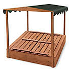 Alternate image 3 for Badger Basket Convertible Cedar Sandbox with Canopy and Bench Seats in Natural