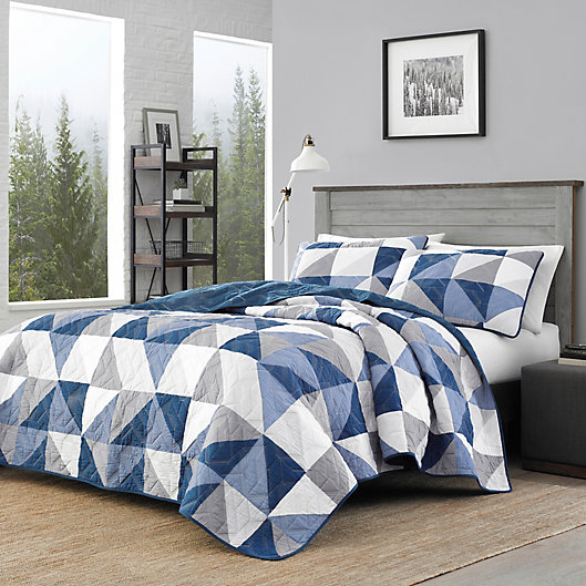 Alternate image 1 for Eddie Bauer® North Cove Reversible Quilt Set in Navy