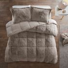 Alternate image 3 for Intelligent Design Malea Shaggy 3-Piece Reversible King Comforter Set in Grey