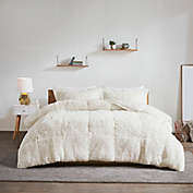 Intelligent Design Malea Shaggy Faux Fur 3-Piece Reversible Full/Queen Comforter Set in Ivory