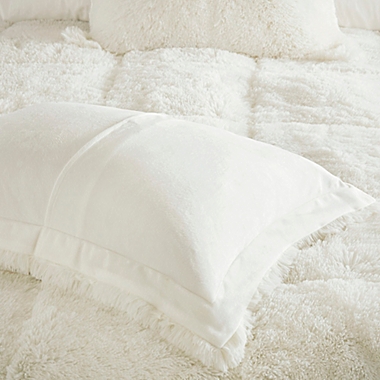 Intelligent Design Malea Shaggy Faux Fur 3-Piece Reversible Full/Queen Comforter Set in Ivory. View a larger version of this product image.