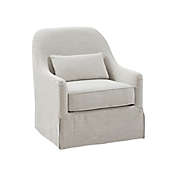 Madison Park Theo Swivel Glider Chair in Ivory/Black