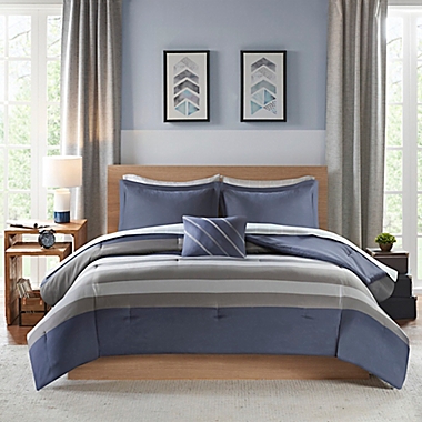Intelligent Design Marsden Queen Comforter Set in Blue/Grey. View a larger version of this product image.