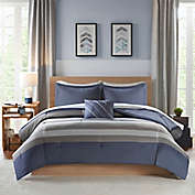 Intelligent Design Marsden Queen Comforter Set in Blue/Grey