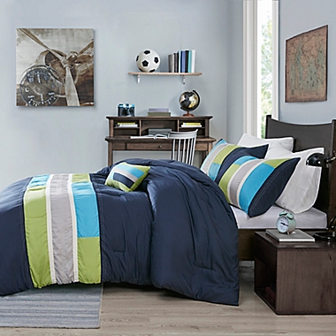 Mi Zone Pipeline King/California King Comforter Set in Navy. View a larger version of this product image.