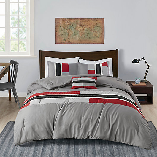 Alternate image 1 for Mi Zone Pipeline Twin/Twin XL Comforter Set in Red