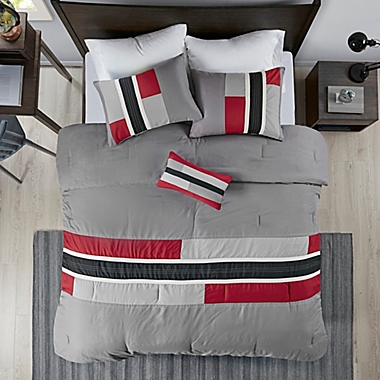 Mi Zone Pipeline Twin/Twin XL Comforter Set in Red. View a larger version of this product image.