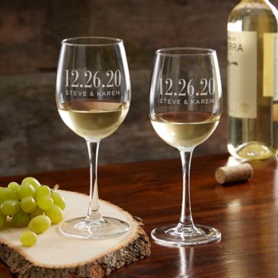 The Big Day Personalized 12 oz. White Wine Glass
