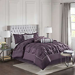 Madison Park® Laurel 7-Piece California King Comforter Set in Plum