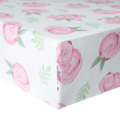 Copper Pearl&trade; Grace Premium Fitted Crib Sheet in Pink Flower