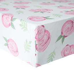 Copper Pearl™ Grace Premium Fitted Crib Sheet in Pink Flower
