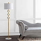 Alternate image 1 for JONATHAN Y Diamante LED Floor Lamp in Gold with Linen Shade