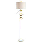 Alternate image 2 for JONATHAN Y Diamante LED Floor Lamp in Gold with Linen Shade