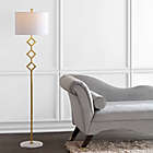 Alternate image 3 for JONATHAN Y Diamante LED Floor Lamp in Gold with Linen Shade